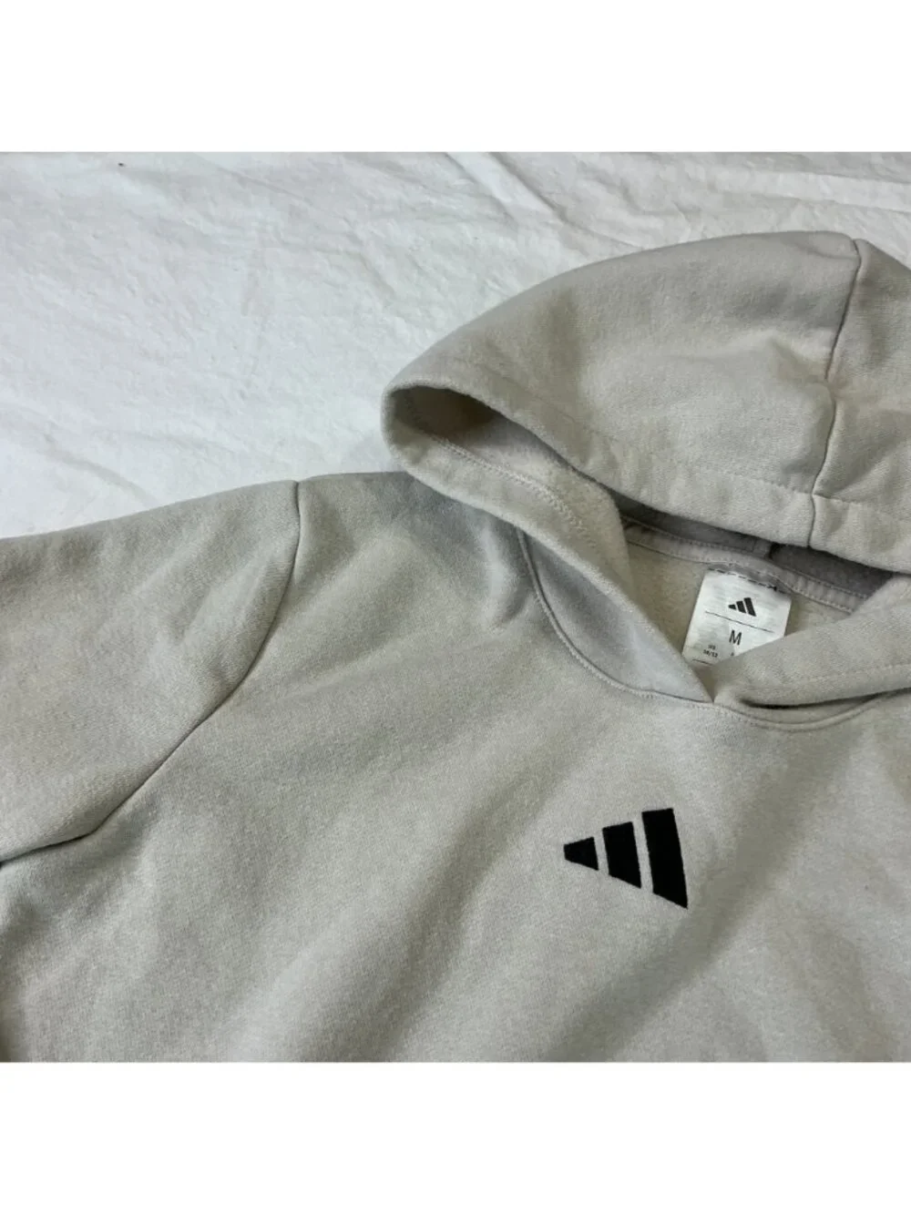 Adidas Boys Beige Hoodie Jogger Essential Small Logo Fleece Set size M 10-12